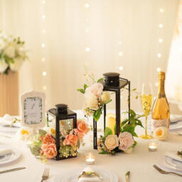 Black Lanterns Decorative Indoor: 9.5 inch Hanging Wedding Hurricane Lantern with Clear Glass Farmhouse Candle Holder for Living Room Front Porch Table Mantle Garden Wall Decorations - thumbnail 2