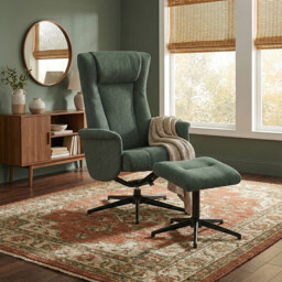 Armchair & Footstool Apero Recliner Moss Green
