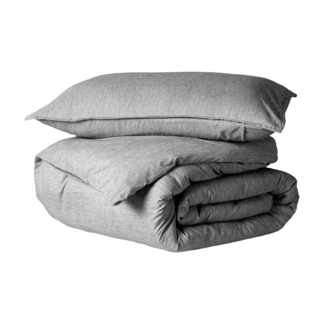 MENDALE Duvet Cover Set - Premium Bedding Set - 220*230 cm Duvet Cover with 75*50 cm Pillow Case - Soft Brushed Microfiber- Dark Grey & Light Grey - image 1