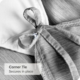 MENDALE Duvet Cover Set - Premium Bedding Set - 220*230 cm Duvet Cover with 75*50 cm Pillow Case - Soft Brushed Microfiber- Dark Grey & Light Grey - thumbnail 6