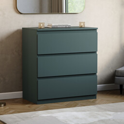 Vida Designs Drawer Chest Denver 3 Drawers, Green