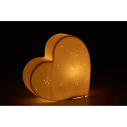Premier Kids Night Light Ola Heart Ceramic White - thumbnail 1