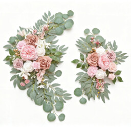 Wei's Moment Small Wedding Arch Flowers (Pack of 2), Artificial Dusty Rose Flowers for Wedding Welcome Signs Decorations and Arch Flower for Wedding Ceremony Reception (Dusty Rose & Blush) - thumbnail 4