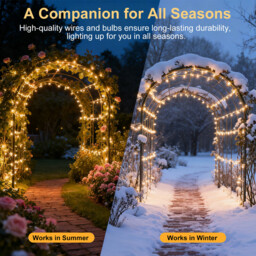 Vivreal 2PCS Solar Copper Wire String Lights – 12M (39.4 ft)， 120 LEDs Warm White， Waterproof Outdoor Fairy Lights for Garden， Patio & Holiday Decoration, New Year Sale , Top gift picks - thumbnail 2