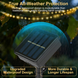 Vivreal 2PCS Solar Copper Wire String Lights – 12M (39.4 ft)， 120 LEDs Warm White， Waterproof Outdoor Fairy Lights for Garden， Patio & Holiday Decoration, New Year Sale , Top gift picks - thumbnail 6