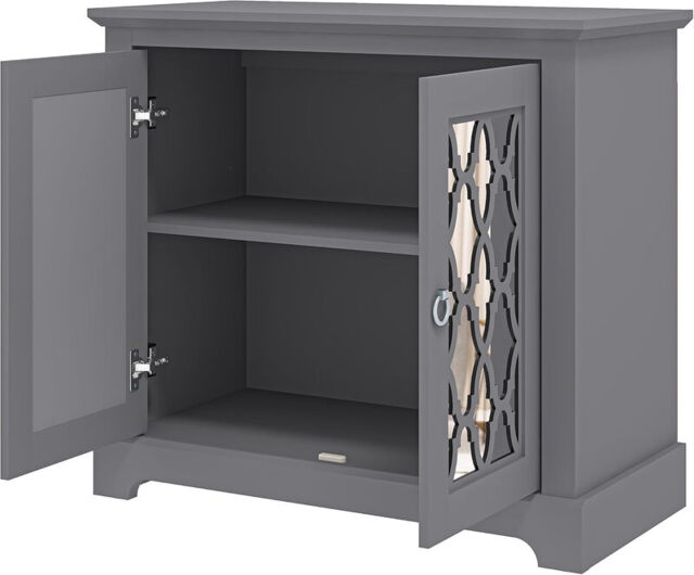 Galano Novara 2 Door Sideboard – Modern Storage Cabinet with Adjustable Shelves, Freestanding Console for Living Room, Hallway & Kitchen – Cool Grey - image 1
