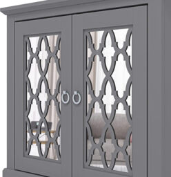 Galano Novara 2 Door Sideboard – Modern Storage Cabinet with Adjustable Shelves, Freestanding Console for Living Room, Hallway & Kitchen – Cool Grey - thumbnail 4