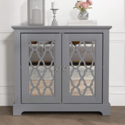 Galano Novara 2 Door Sideboard – Modern Storage Cabinet with Adjustable Shelves, Freestanding Console for Living Room, Hallway & Kitchen – Cool Grey - thumbnail 3