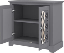 Galano Novara 2 Door Sideboard – Modern Storage Cabinet with Adjustable Shelves, Freestanding Console for Living Room, Hallway & Kitchen – Cool Grey - thumbnail 1