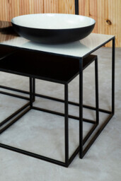 Fifty Five South Coffee & Side Table Set Rasmus Metal Ombre Black/White 3 Piece - thumbnail 7