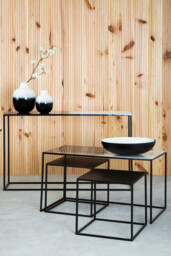Fifty Five South Coffee & Side Table Set Rasmus Metal Ombre Black/White 3 Piece - thumbnail 3