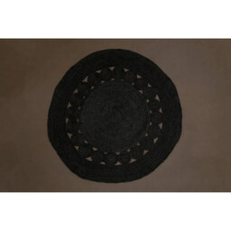 Bosie Rug Demir 100% Jute Round Black D:152cm - thumbnail 1
