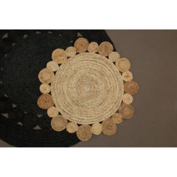 Bosie Rug Demir 100% Jute Round Black D:152cm - thumbnail 3