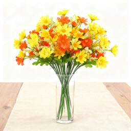 Wei's Moment 6 Bundles of Artificial Balcony  Plants and Indoors， Plastic Flowers Decoration， Faux Plastic， UV-Resistant Flowers for Graves and Garden The sunset is red, New Year Sale , Top gift picks - thumbnail 2