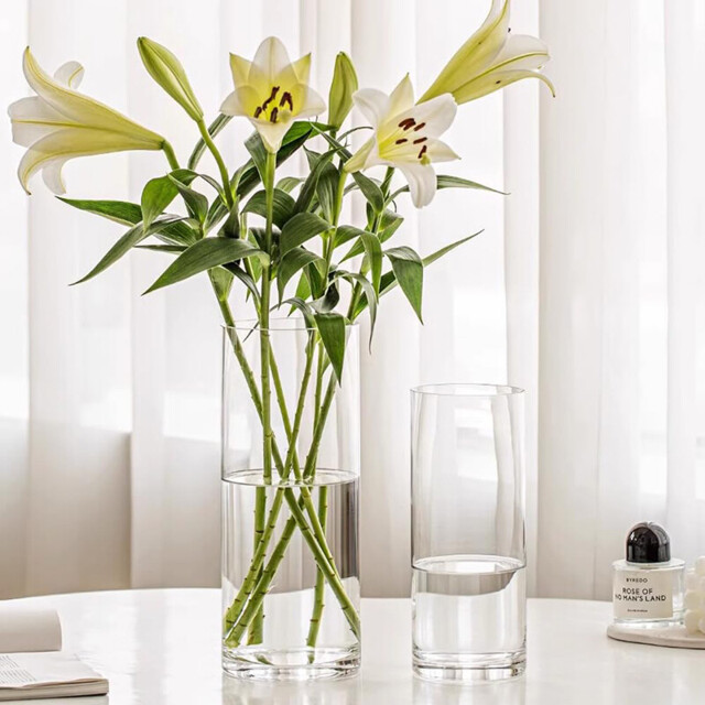 3pcs/25cm9.8in 20cm7.8in, 3-Piece Set Transparent Acrylic Flower Vase, Shatterproof Plastic Cylinder Vase for Flower Arrangements, Wedding Centrepieces, DIY - image 1