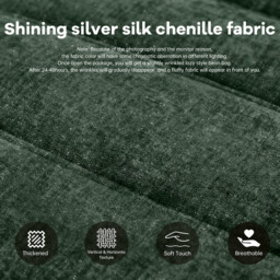 URBAN MEUBLE Luxury Silver Thread Chenille Bean Bag Lazy Sofa Green 90x100x80cm - thumbnail 7