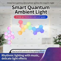 Hexagon LED Panels, 8 pcs ,Sechseck Gaming Deko LED Wandleuchte, Musik Sync, APP-Kontrolle, Fernbedienungen, Sechseck Waben Wall Lights Gaming Zubehör Hexa Lampe Smart Zuhause Wand Deko - thumbnail 4