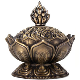 JU7CER 1PC Bronze/Lotus Incense Burner - Classic Style, Ideal for Christmas Home Decoration and Floor Display, Incense Holder - thumbnail 6