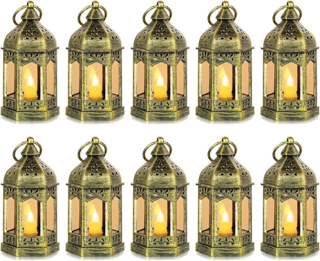 Small Lanterns with LED Candles Set of 10 - image 1