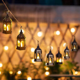 Small Lanterns with LED Candles Set of 10 - thumbnail 4