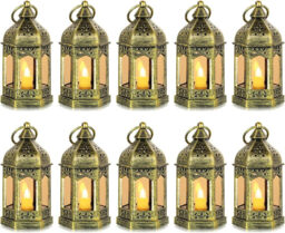 Small Lanterns with LED Candles Set of 10 - thumbnail 1