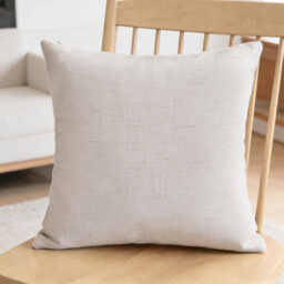 Deconovo faux linen cushion cover cream color 50*50cm 1pc - thumbnail 2