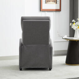 mcc direct Push Back Recliner Chair, with Lumbar Support, Padded Backrest, Side Pocket and Adjustable Leg Rest ( Fabric Grey) - thumbnail 6
