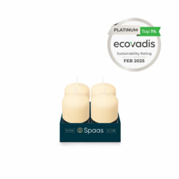 Spaas Pillar Candle Unscented Ivory D:5xH:8cm 4pcs - thumbnail 3