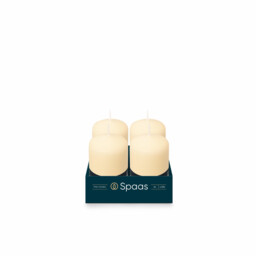 Spaas Pillar Candle Unscented Ivory D:5xH:8cm 4pcs - thumbnail 1