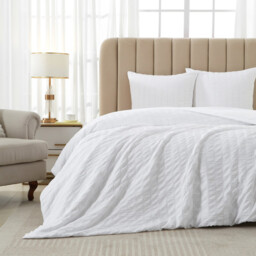 Meeallhome  Seersucker Duvet Cover Set 230*220cm/50*75cm*2 White - thumbnail 5