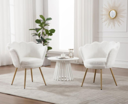Ya-Home Accent Chair Upholstered Lounge Armchair with Golden Legs, Modern Petal Side Chair Corner Chair for Living Room/Bedroo - thumbnail 2