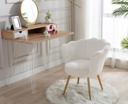 Ya-Home Accent Chair Upholstered Lounge Armchair with Golden Legs, Modern Petal Side Chair Corner Chair for Living Room/Bedroo - thumbnail 6