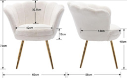 Ya-Home Accent Chair Upholstered Lounge Armchair with Golden Legs, Modern Petal Side Chair Corner Chair for Living Room/Bedroo - thumbnail 3