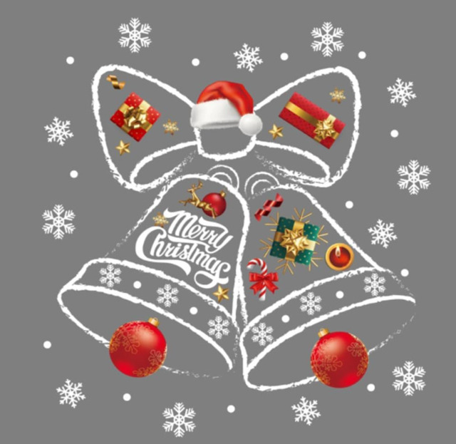 JU7CER Christmas bell window stickers, Christmas decorations, PVC static window film, Christmas window stickers, winter window stickers, Christmas decorations, window decorations, window films, window decorations, Christmas decorations - image 1