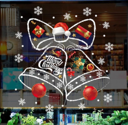 JU7CER Christmas bell window stickers, Christmas decorations, PVC static window film, Christmas window stickers, winter window stickers, Christmas decorations, window decorations, window films, window decorations, Christmas decorations - thumbnail 6