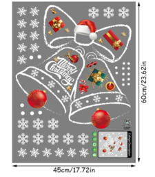 JU7CER Christmas bell window stickers, Christmas decorations, PVC static window film, Christmas window stickers, winter window stickers, Christmas decorations, window decorations, window films, window decorations, Christmas decorations - thumbnail 3
