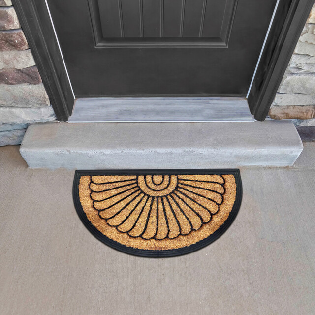 Likewise Doormat Fitzroy Half Moon Sunflower Coir/Rubber 40x70cm - image 1