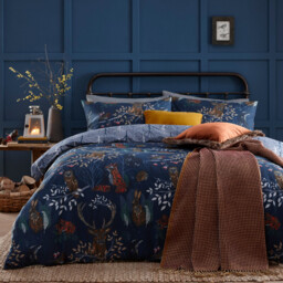 Furn Duvet Cover Set Forest Fauna Navy Single - thumbnail 1