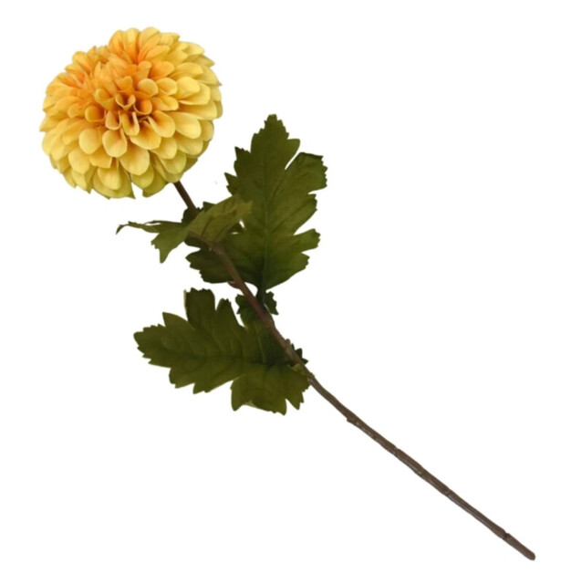 Candlelight Artificial Dahlia Flower Stem Ochre 60cm - image 1