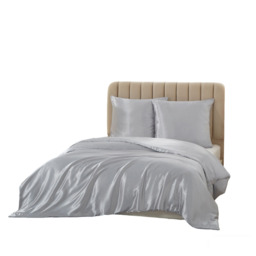 Meeallhome  Satin Duvet Cover Set 260*220cm/60*80cm*2   Gray - thumbnail 7