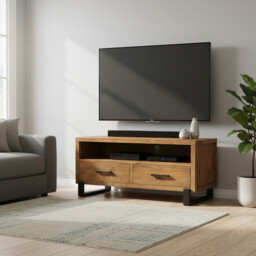 TV Unit Pembroke Pine Natural/Black L:100cm - thumbnail 1