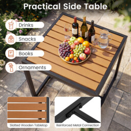 Costway 3-Piece PE Wicker Patio Set with Soft Cushion and Side Table for Balcony-Grey - thumbnail 5
