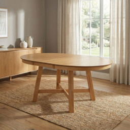 Dining Table Roseville Extendable Round/Oval 115x115-154cm Oak - thumbnail 1