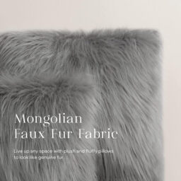 Phantoscope Faux Fur Pillow Cover Decorative Fluffy Throw Pillow Mongolian Soft Fuzzy Pillow Case Cushion Cover for Bedroom and Couch, Gray 18 x 18 Inches - thumbnail 7