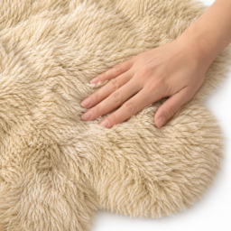 Large Plush Faux Wool Flower Shaped Area Rug, 180x180cm Soft Shaggy Plum Blossom Mat, Unique Non-Slip Carpet for Living Room, Bedroom (Brown) - thumbnail 2
