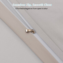 MENDALE Duvet Cover Set - Premium Bedding Set - 200*200 cm Duvet Cover with 65*65 cm Pillow Case - Soft Brushed Microfiber- Off-white & Khaki - thumbnail 3