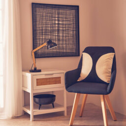 Interiors by Premier Bedside Table Sherman 1 Drawer White/Rattan - thumbnail 5