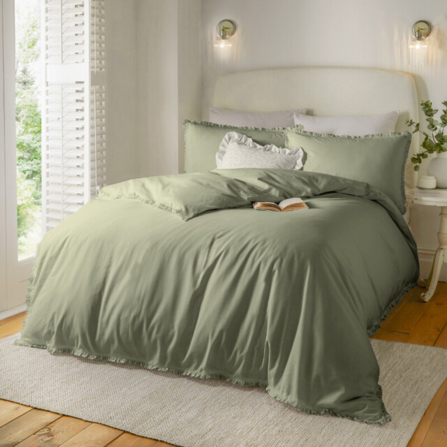 Wylder Duvet Cover Set Newtilly 100% Cotton Sage King - image 1