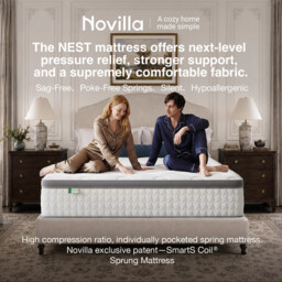 Novilla 25cm Medium Firm Hybrid Mattress -4FT Small Double (120x190cm) - UK Pocket Sprung & Foam for Support & Comfort, Soft-Touch Cover, Mattress in a Box - thumbnail 4