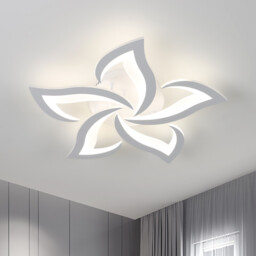 Pheashine Modern Acrylic LED Ceiling Light, with a Swallowtail Design, Featuring Five 60W Bulbs Emitting 4500K Neutral White Light. This Recessed Ceiling light is Suitable for Living Rooms, Bedrooms, Dining rooms, and Kitchens - thumbnail 4